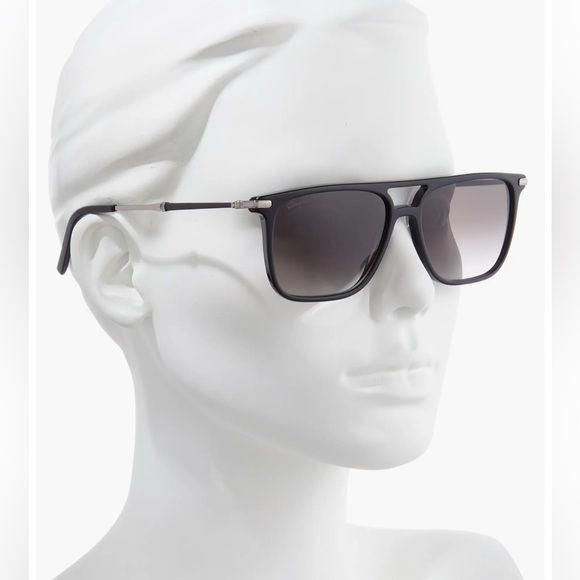 Salvatore Ferragamo Black Gradient Square Sunglasses - Picture 3 of 5